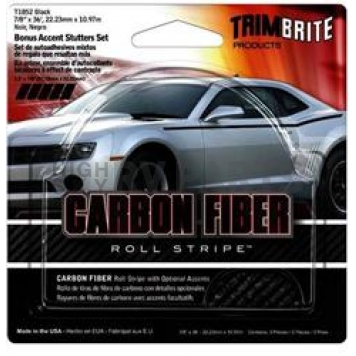 Trimbrite Body Graphics - Silver Chrome Carbon Fiber 3 Foot Roll - T1852