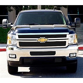 T-Rex Truck Products Grille Insert - Horizontal Bar Rectangular Black Powder Coated Aluminum - 21114B