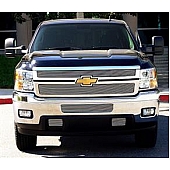 T-Rex Truck Products Grille Insert - Horizontal Bar Rectangular Polished Aluminum - 21117