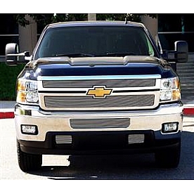 T-Rex Truck Products Grille Insert - Horizontal Bar Rectangular Polished Aluminum - 21117