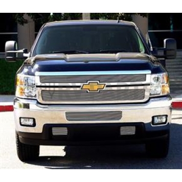 T-Rex Truck Products Grille Insert - Horizontal Bar Rectangular Polished Aluminum - 21117