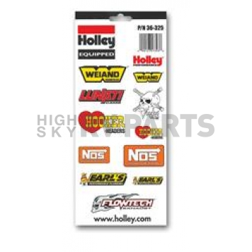 Holley Performance Decal - Holley Equipped Logo - Vinyl Black/ Red - 3628