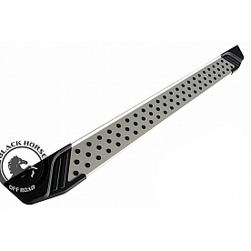 Black Horse Offroad Running Board Aluminum Stationary Silver - VOHY269