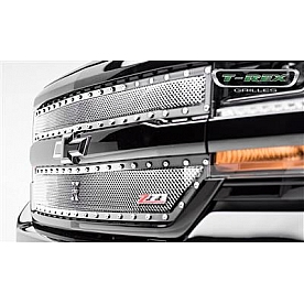 T-Rex Truck Products Grille Insert - Mesh Rectangular Polished Stainless Steel - 6711240