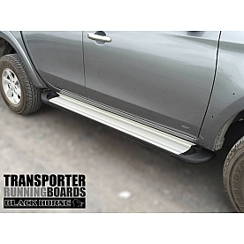 Black Horse Offroad Running Board Aluminum Stationary Silver - TRT585S