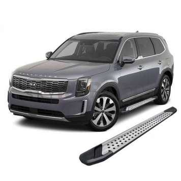 Black Horse Offroad Running Board Aluminum Stationary Silver - VOK376-3