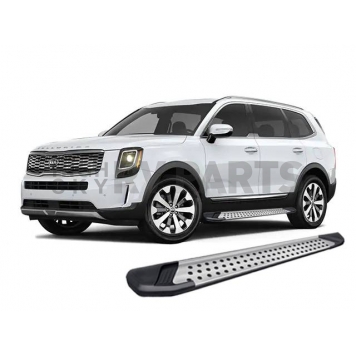Black Horse Offroad Running Board Aluminum Stationary Silver - VOK376-5