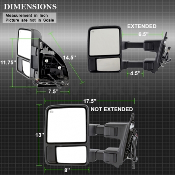 Xtune Exterior Towing Mirror Manual Rectangular Single - 9933141-7