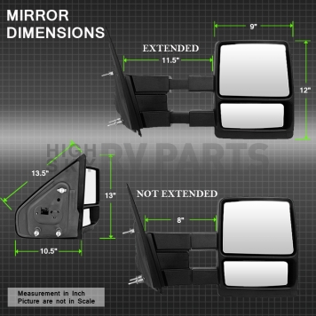 Xtune Exterior Towing Mirror Manual Rectangular Set Of 2 - 9935350-5