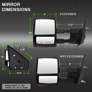 Xtune Exterior Towing Mirror Electric Rectangular Single - 9935367-8