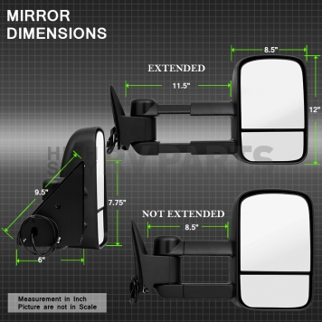 Xtune Exterior Towing Mirror Manual Rectangular Single - 9932885-5