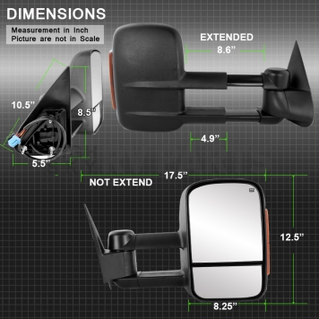Xtune Exterior Towing Mirror Manual Rectangular Single - 9933035-3