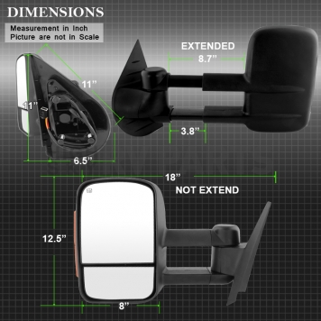 Xtune Exterior Towing Mirror Manual Rectangular Single - 9933042-3