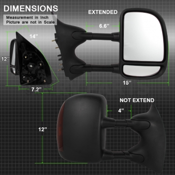 Xtune Exterior Towing Mirror Manual Rectangular Single - 9933066-4