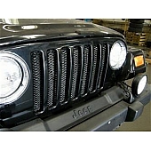 Rampage Grille Insert - Black Powder Coated Steel Rectangular - 86514