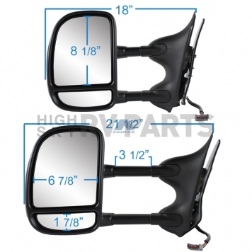K-Source Exterior Towing Mirror Electric OEM Single - 61212F-2
