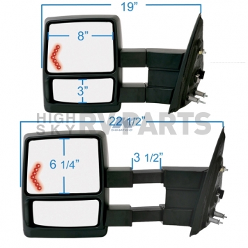 K-Source Exterior Towing Mirror Electric OEM Set Of 2 - 6118384F-1