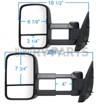 K-Source Exterior Towing Mirror Manual OEM Single - 62078G-2