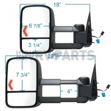 K-Source Exterior Towing Mirror Electric OEM Single - 62076G-2