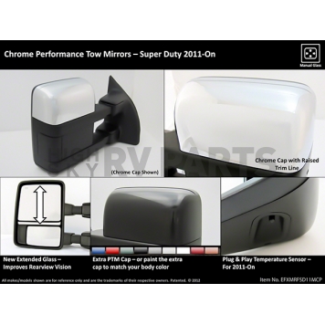 ProEFX Exterior Towing Mirror Manual Rectangular Set Of 2 - MRFSD11MCP-2