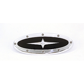 All Sales Emblem - Ford Oval Race Style With Cross Insert Silver Aluminum - 51307