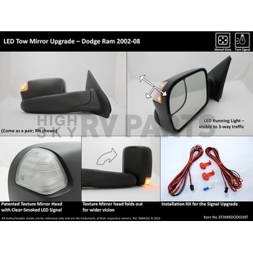 ProEFX Exterior Towing Mirror Manual Rectangular Set Of 2 - MRDOD02MT-2