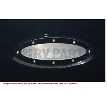 All Sales Emblem - Ford Oval Race Style Black Aluminum - 52503-1