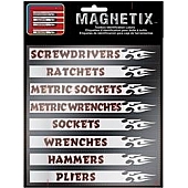 Chroma Graphics Decal - Screwdrivers/ Ratchet/ Metric Sockets/ Metric Wrenches/ Sockets Toolbox Identification With Flames - 9025