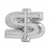 Pilot Automotive Decal - Dollar Sign Silver Plastic - IP557S7Z