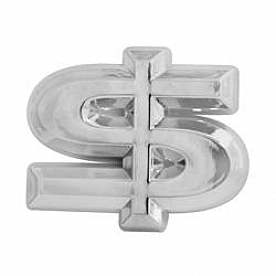 Pilot Automotive Decal - Dollar Sign Silver Plastic - IP557S7Z