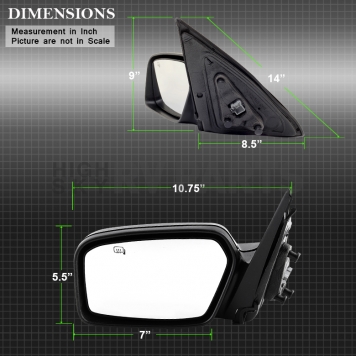 Xtune Exterior Mirror Power Rectangular Single - 9934995-6