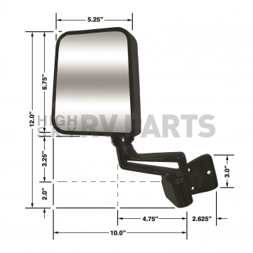 CIPA USA Exterior Mirror OEM Manual Black Single - 44400-2