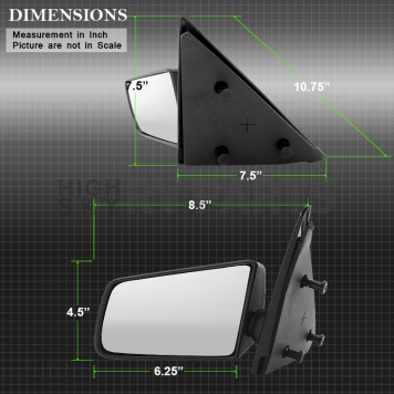 Xtune Exterior Mirror Manual Rectangular Single - 9934810-4