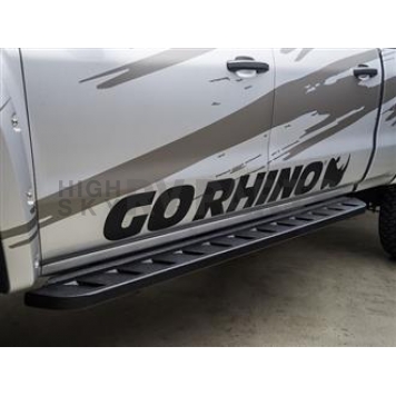 Go Rhino Running Board Black Textured Steel Stationary - 63423580T