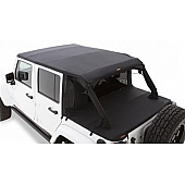 Bushwacker Soft Top - Black Half Cab Top Twill Fabric - 15235