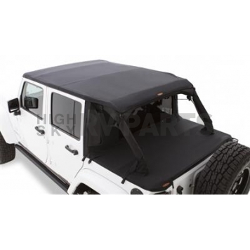 Bushwacker Soft Top - Black Half Cab Top Twill Fabric - 15235