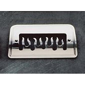 All Sales Center High Mount Stop Light Cover - Silver Brushed Flames Aluminum - 94215