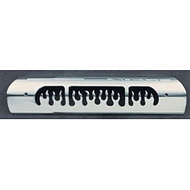 All Sales Center High Mount Stop Light Cover - Black Powder Coated Flames Aluminum - 43015K