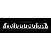 All Sales Center High Mount Stop Light Cover - Silver Brushed Flames Aluminum - 44015