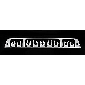 All Sales Center High Mount Stop Light Cover - Silver Brushed Flames Aluminum - 44015