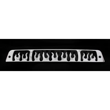 All Sales Center High Mount Stop Light Cover - Silver Brushed Flames Aluminum - 44015