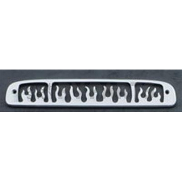 All Sales Center High Mount Stop Light Cover - Silver Brushed Flames Aluminum - 44115