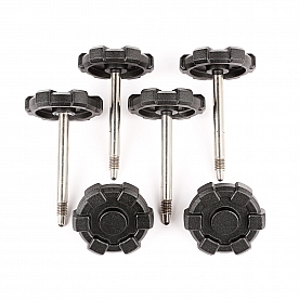 Rugged Ridge Soft Top Door Surround Knob Black Aluminum Set Of 6 - 1351014