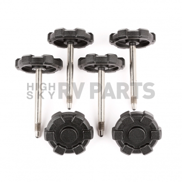 Rugged Ridge Soft Top Door Surround Knob Black Aluminum Set Of 6 - 1351014