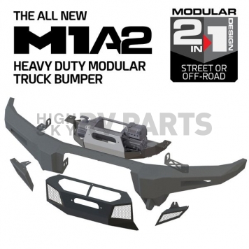 Smittybilt Bumper M1A2 Heavy Duty Modular Design Steel Black  - 612931-4