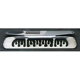 All Sales Center High Mount Stop Light Cover - Black Powder Coated Flames Aluminum - 55015K