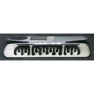 All Sales Center High Mount Stop Light Cover - Black Powder Coated Flames Aluminum - 55015K