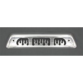All Sales Center High Mount Stop Light Cover - Black Powder Coated Flames Aluminum - 57015K