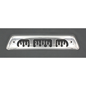 All Sales Center High Mount Stop Light Cover - Silver Polished Flames Aluminum - 57015P