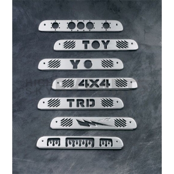 All Sales Center High Mount Stop Light Cover - Silver Brushed 4X4 Aluminum - 74010-1